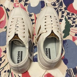 Tretorn white/leopard leather shoes